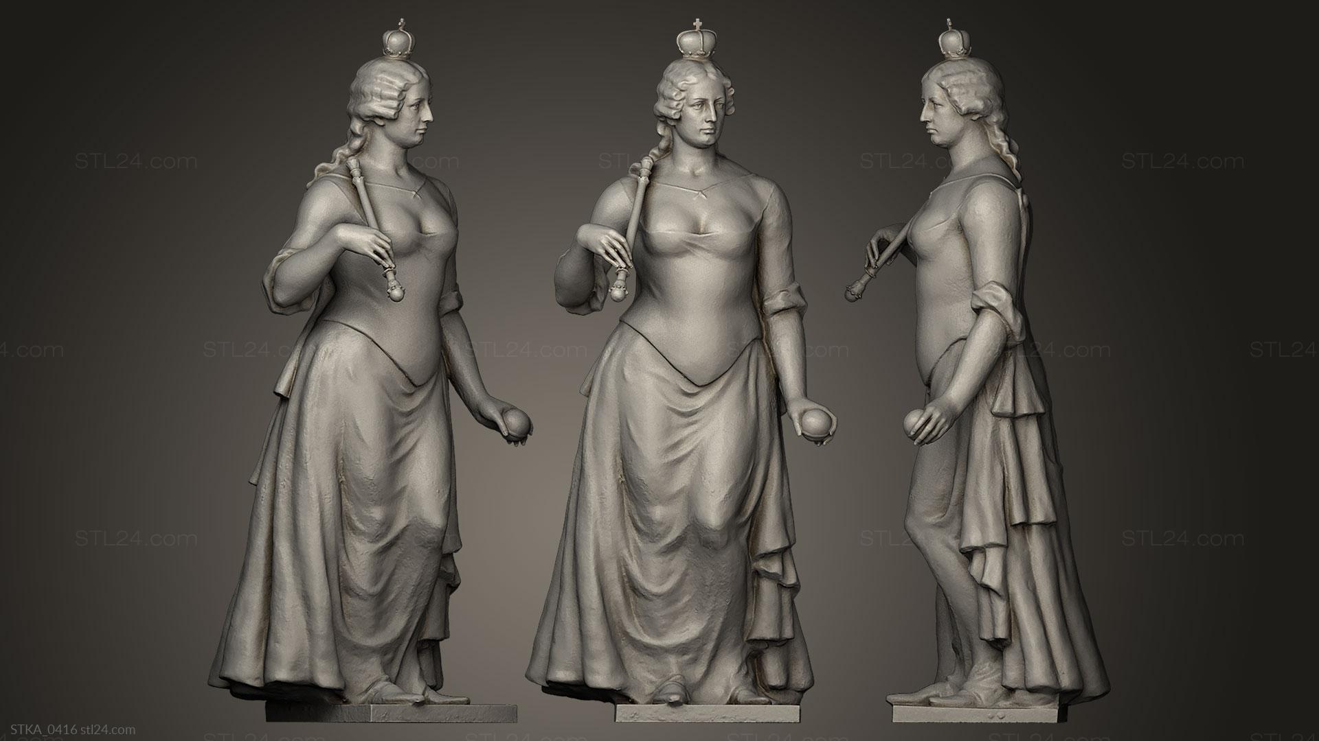 Статуи античные и исторические (Мария Терезия, STKA_0416) 3D модель для ЧПУ станка